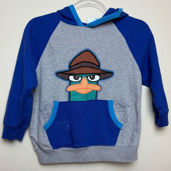 Disney Store Phineas & Ferb 'Perry The Platypus' Hoodie Size Kids XS 4 - Picture 1 of 10
